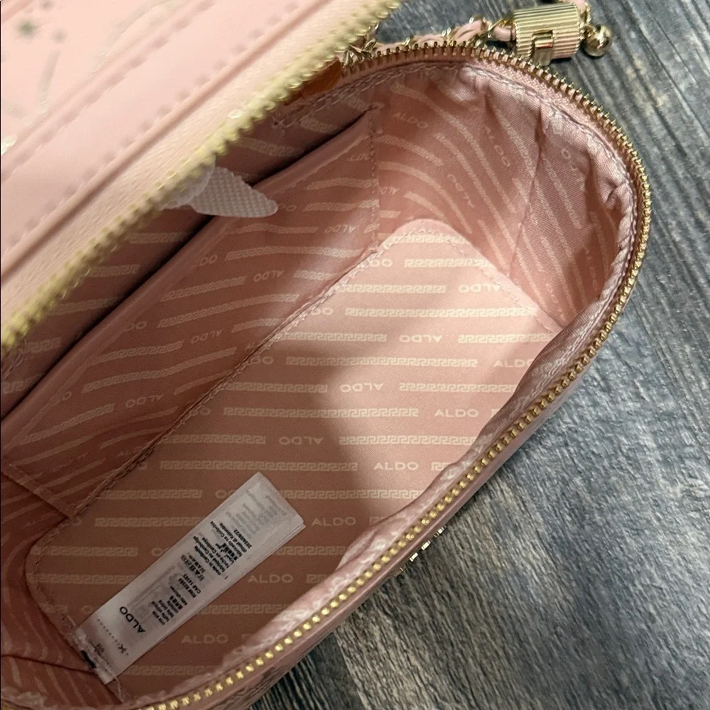 ALDO Pink and Gold Butterfly Crossbody Bag